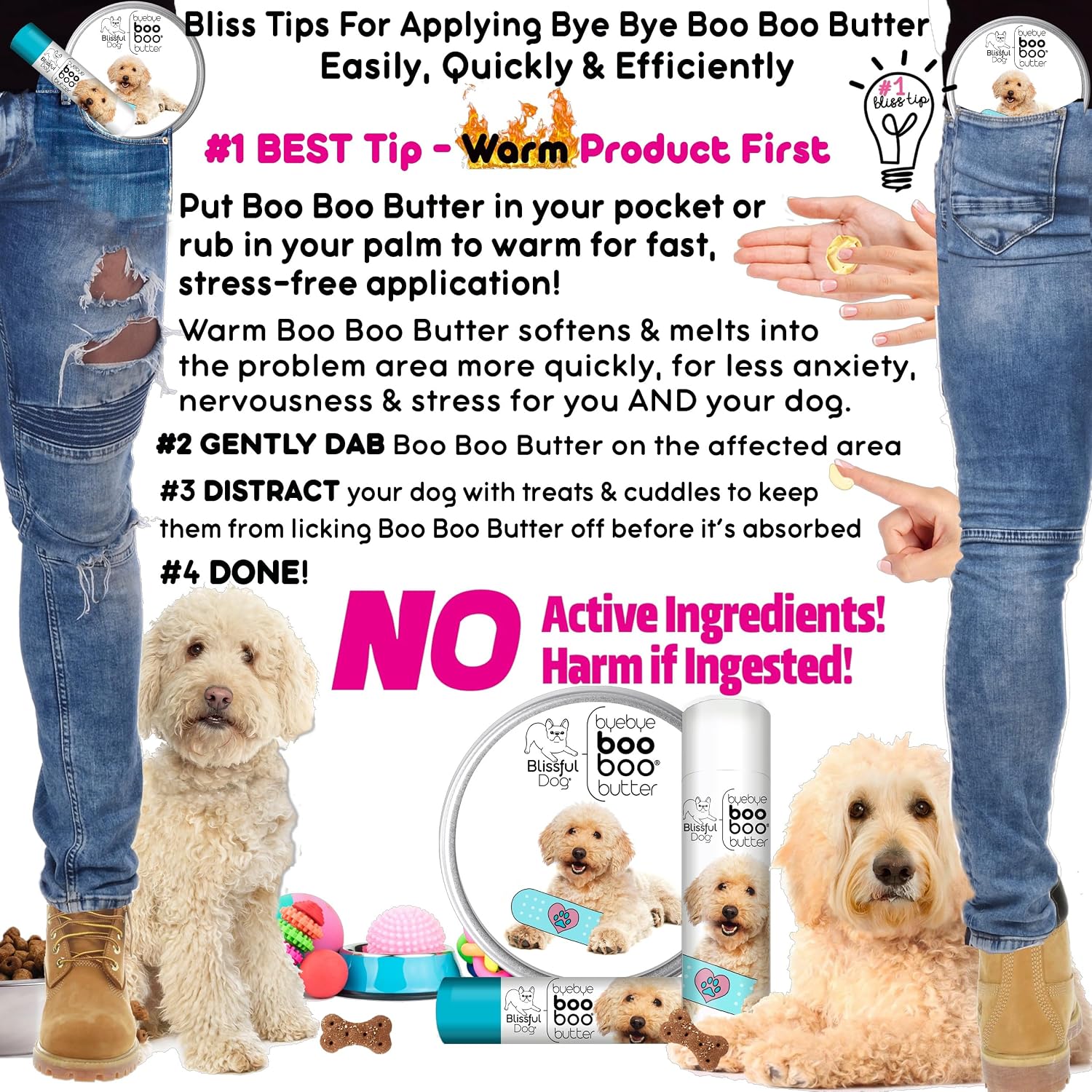 The Blissful Dog .15 oz Tube Goldendoodle Booboo Butter - görsel 7