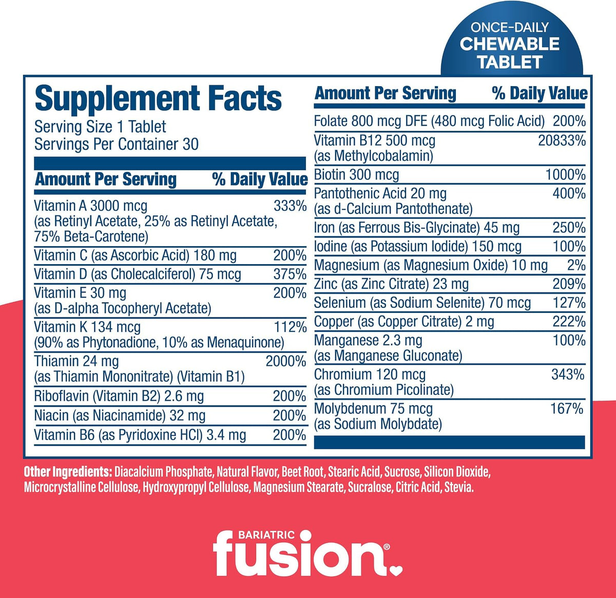 Bariatric Fusion One Per Day Bariatric – Supports healthy hair, skin, and nails – Image 4