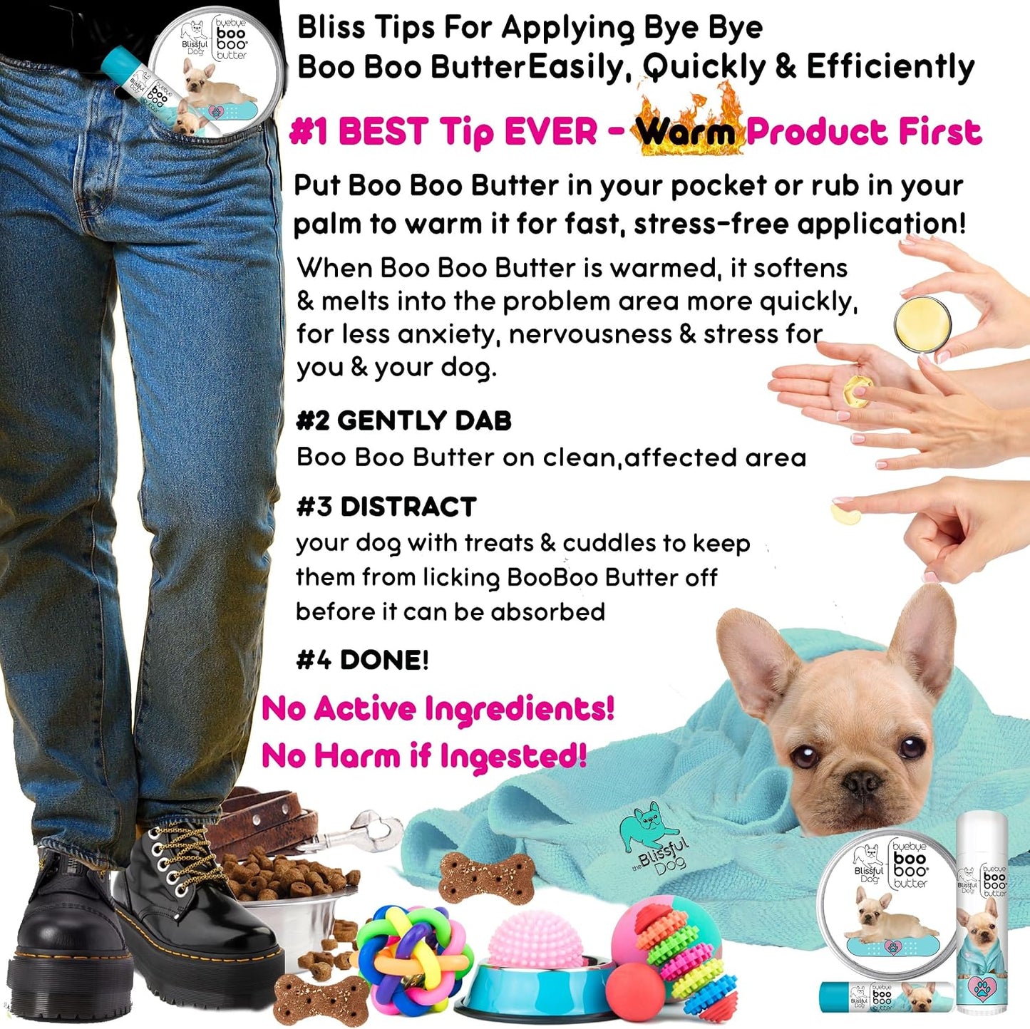 The Blissful Dog .15 oz Tube French Bulldog Booboo Butter - görsel 7